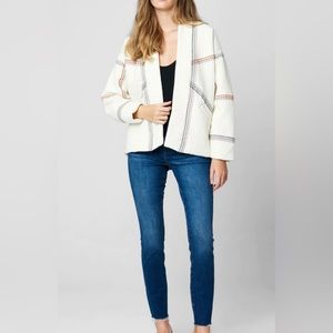 NWT BLANK NYC Women’s Pure Bliss Embroidered Open Front Jacket Size XS